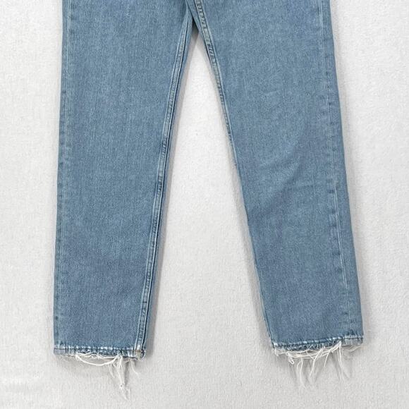 ACNE STUDIOS Boy Indigo Fray Jean Womens 26 Light Wash Distressed Tapered Slim - Picture 7 of 16